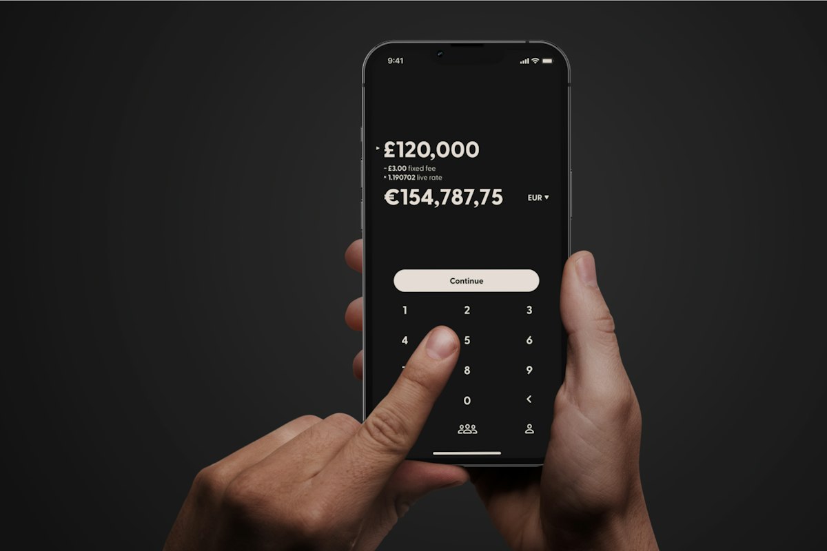 A banking app showing an account balance on a smartphone